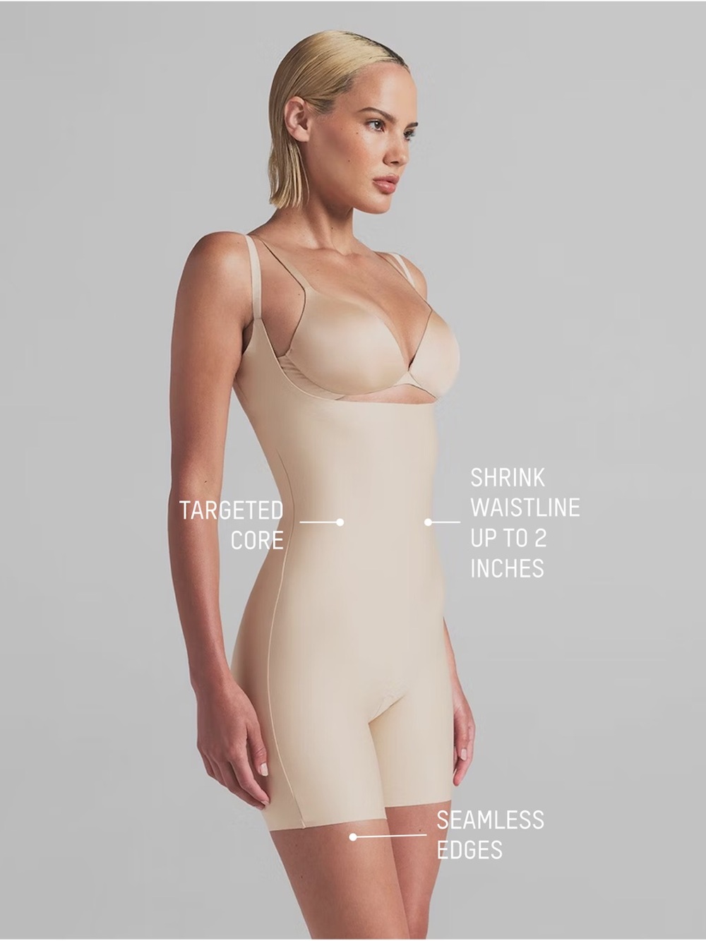 Nude Shaping Bodysuit with Adjustable Straps - Women Intimates - Picture 3 of 9